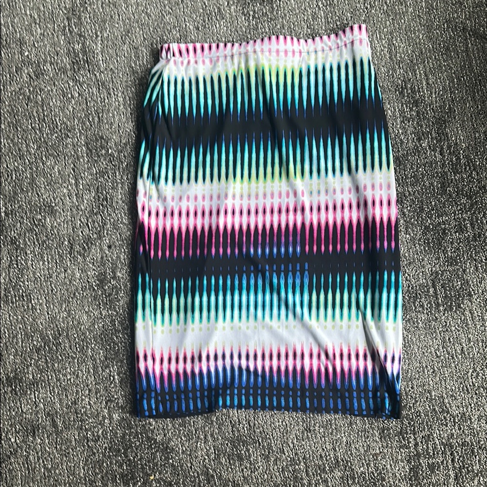 Rafaella Pink and Black Geometric Skirt